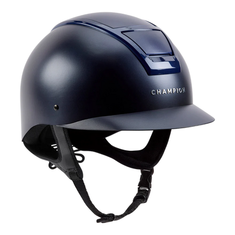 Champion Insight Round Standard Peak Riding Hat #colour_matt-navy