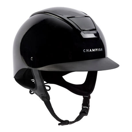 Champion Insight Round Standard Peak Riding Hat #colour_metallic-black