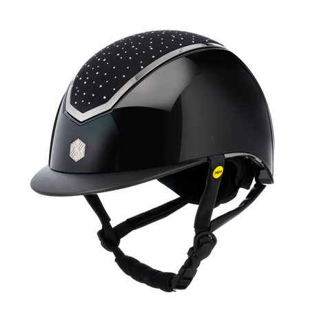 Charles Owen Kylo Crystal Gloss Riding Hat #colour_black-gloss-chrome