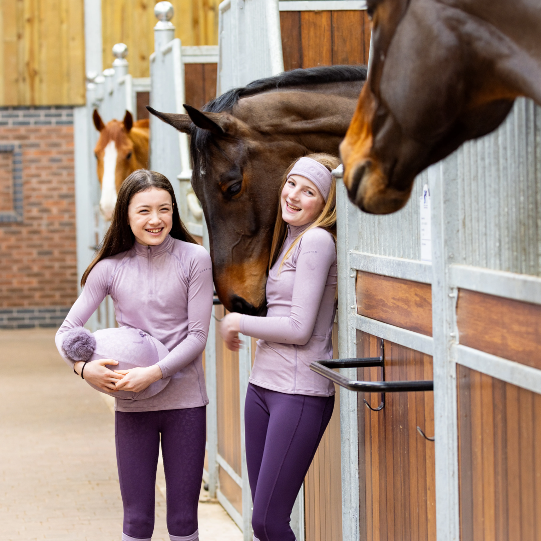 Shires Aubrion Shield Young Rider Riding Tights #colour_purple