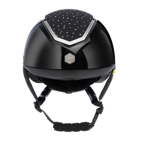 Charles Owen Kylo Crystal Gloss with MIPS Riding Hat #colour_black-gloss-chrome