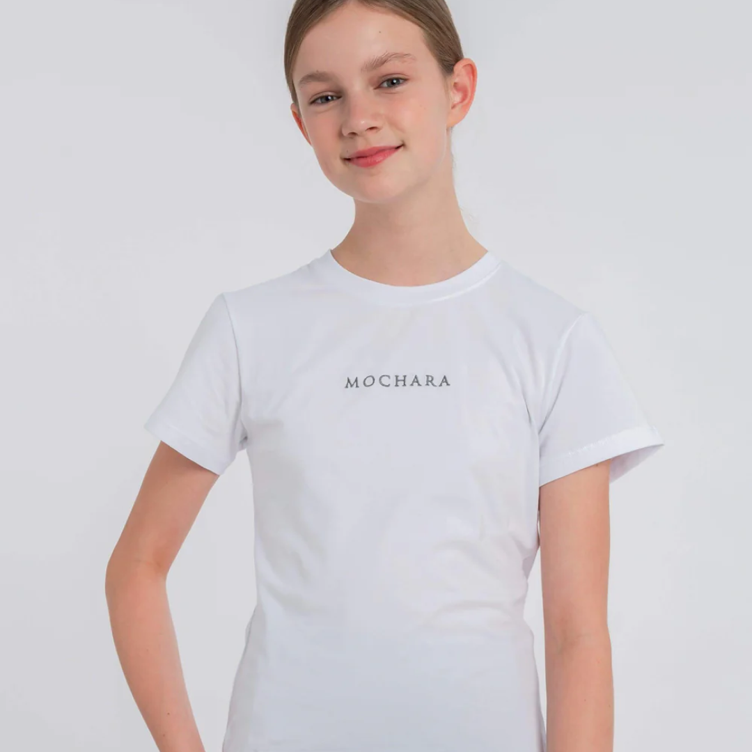 Mochara Childs Premium Cotton Logo T-Shirt #colour_white-grey