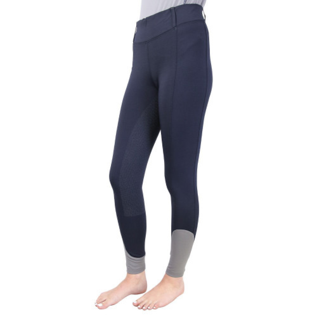 Hy Sport Active Young Rider Riding Tights #colour_midnight-navy-pencil-point-grey