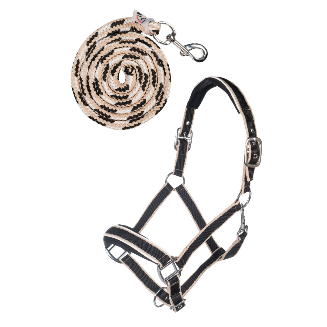 HKM Head Collar Set With Snap Hook -Kopenhagen- #colour_black