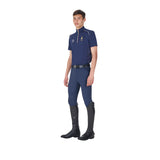 Equestro Men's Training Polo Shirt With Italian Flag Zip Equestro X Fise