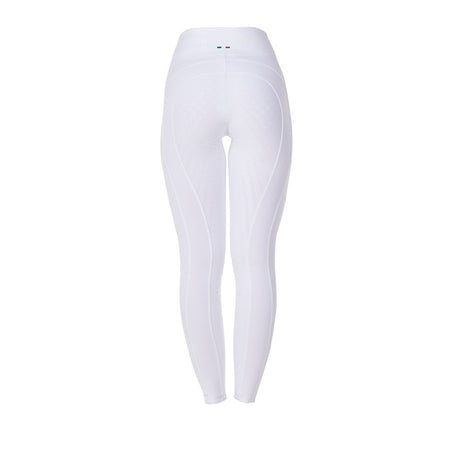 Equestro Women's Slim Fit Full Grip Leggings Equestro X Fise #colour_white