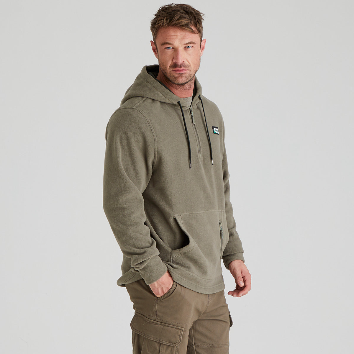 Ridgeline Ballistic Long Sleeved Fleece Hoodie - New #colour_smokey-olive