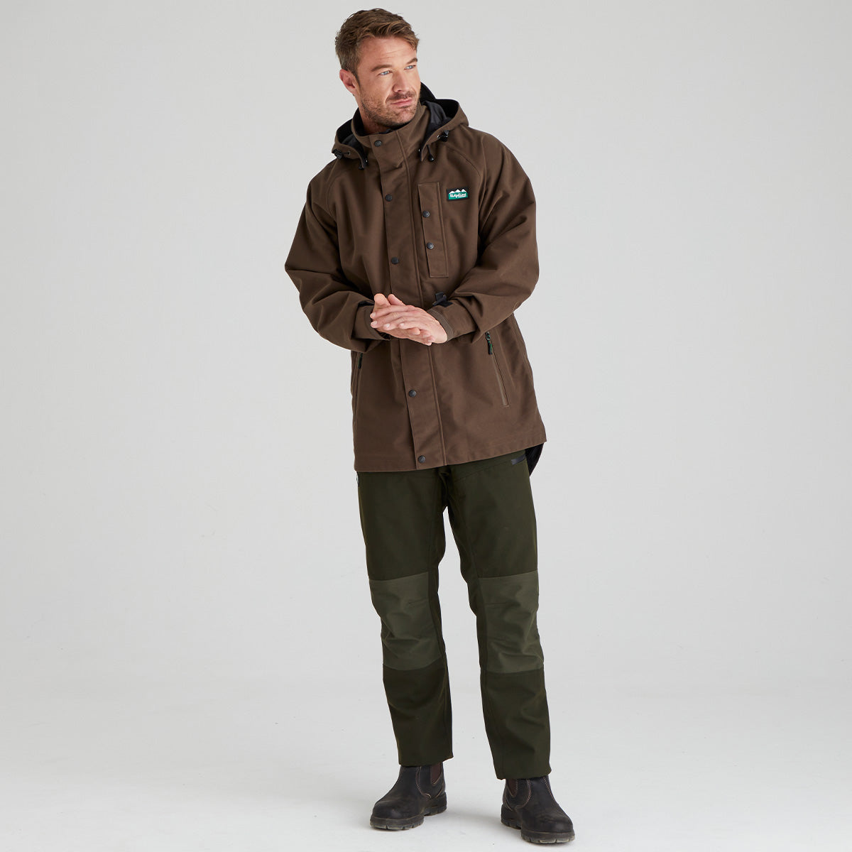 Ridgeline Mens Monsoon Classic Jacket #colour_bark
