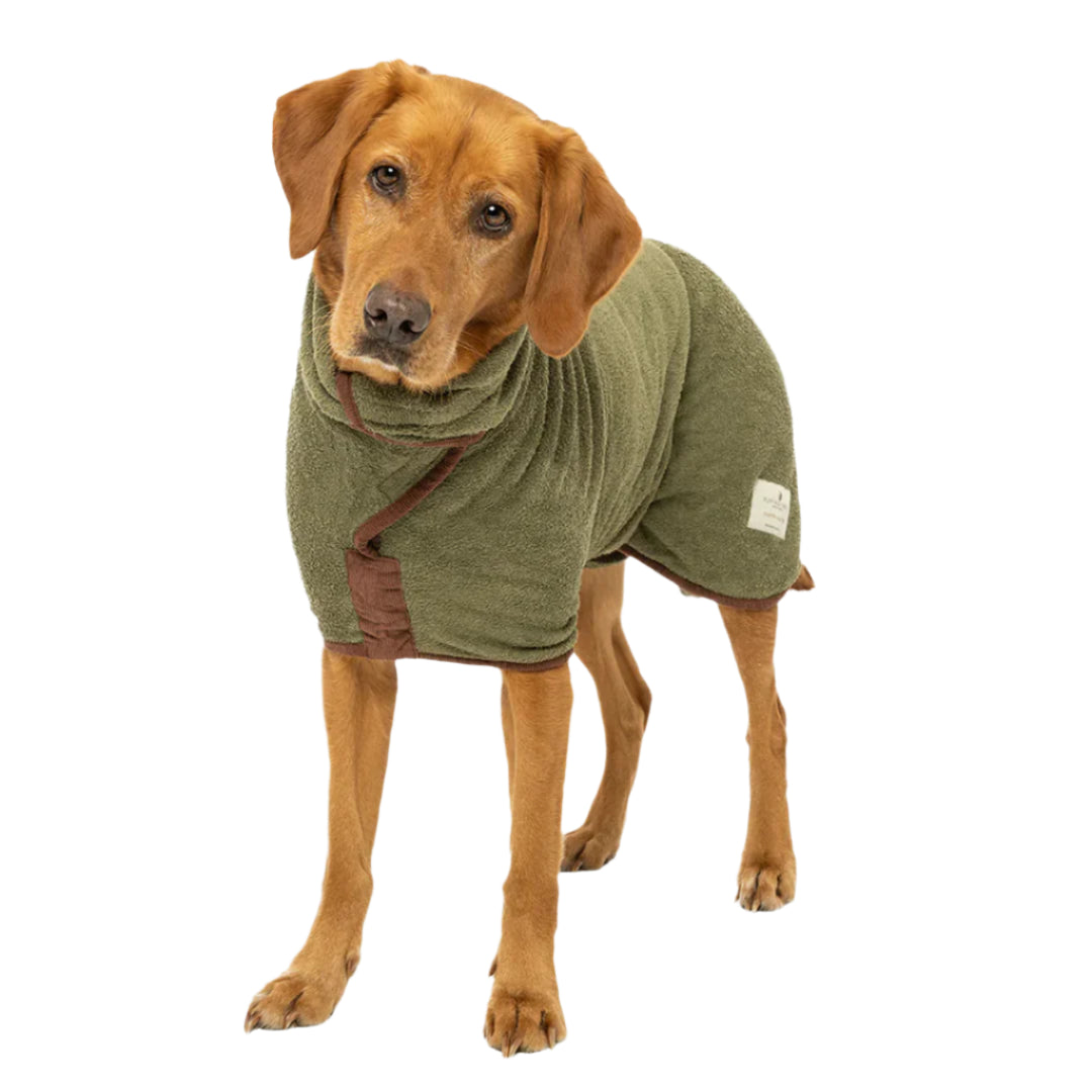 Ruff & Tumble Country Dog Drying Coat #colour_moss