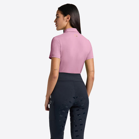 Rider's Gene Ladies Jersey Short Sleeve Training Zip Polo #colour_mauve