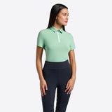 Rider's Gene Ladies Jersey Short Sleeve Training Zip Polo #colour_meadow-green