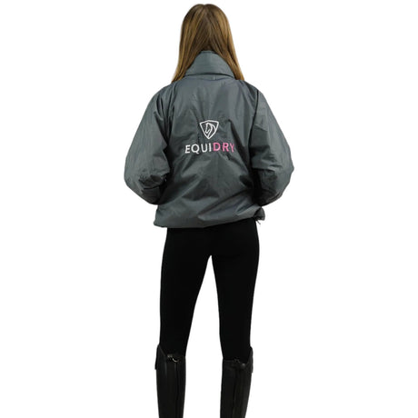 EQUIDRY Women's Thin Fleece Shortie #colour_grey-penelope-pink