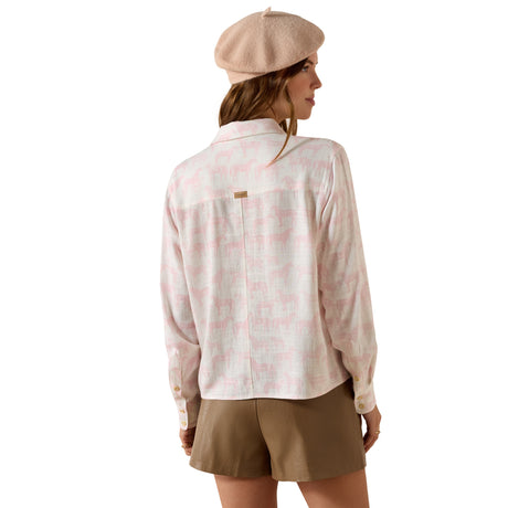 Ariat Women's Rudford Shirt #colour_icy-pink-horse-print