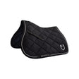 Equestro Jumping Saddle Pad In Cotton With Trimmings With Logo #colour_black