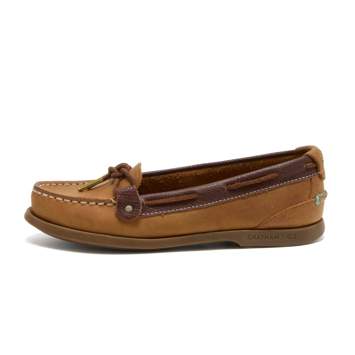 Chatham Rota G2 Nubuck Slip On Boat Shoe #colour_walnut-brown-snake