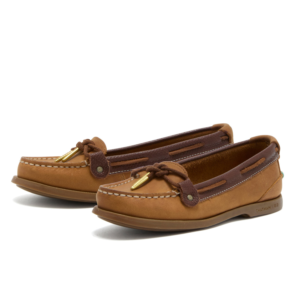Chatham Rota G2 Nubuck Slip On Boat Shoe #colour_walnut-brown-snake