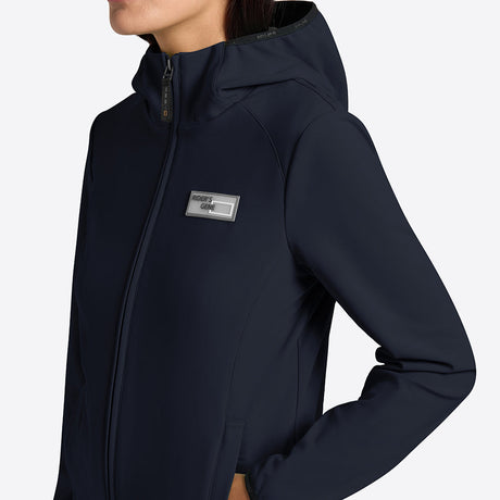 Rider's Gene Jersey Hooded Zip Softshell Jacket #colour_navy