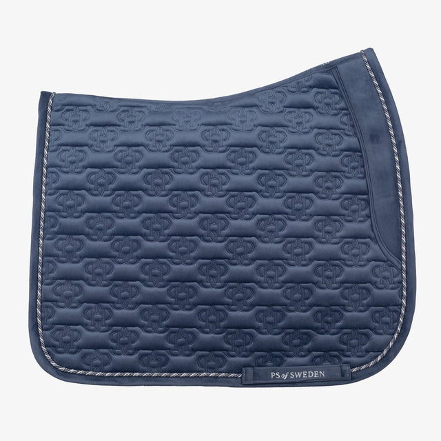 PS of Sweden Velvet Monogram Dressage Saddle Pad #colour_mist-blue