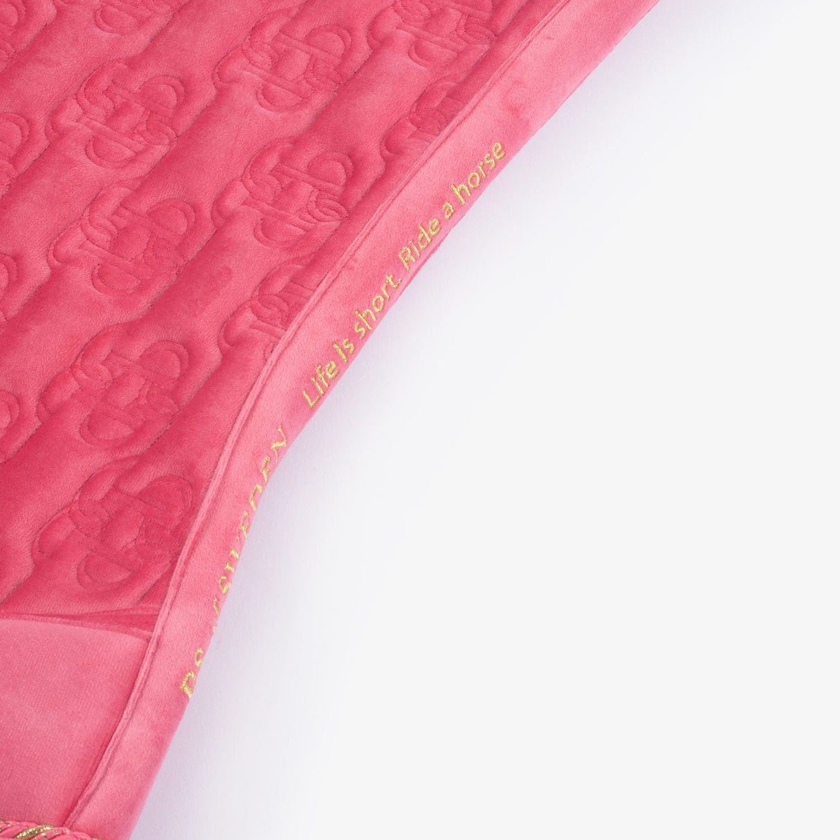 PS of Sweden Velvet Monogram Jump Saddle Pad #colour_scarlet-pink