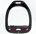 Flex-On Green Composite Inclined Ultra Grip Stirrups - Black/Black/Plum