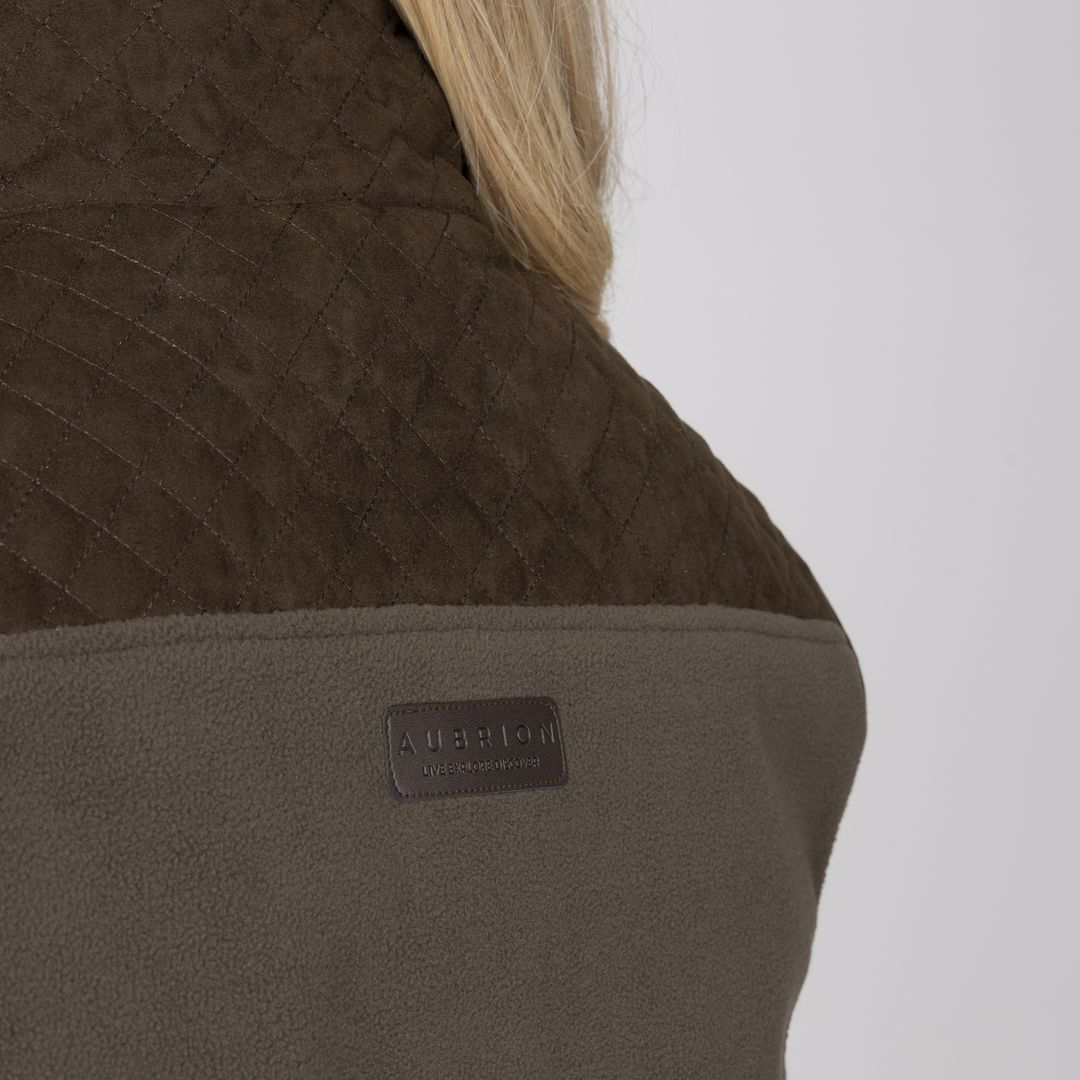 Shires Aubrion Heritage Unisex Fleece Gilet #colour_dark-olive