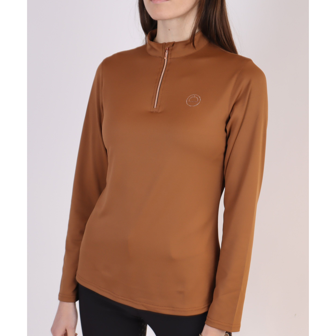 Montar Everly Rosegold Longsleeved Top #colour_toffee