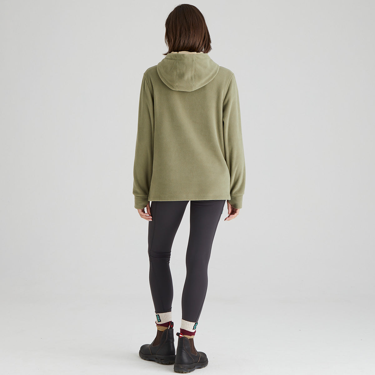 Ridgeline Womens Ballistic Long Sleeved Fleece Hoodie #colour_khaki-green