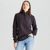 Women's Brancaster 1/4 Zip Top - Deep Bark