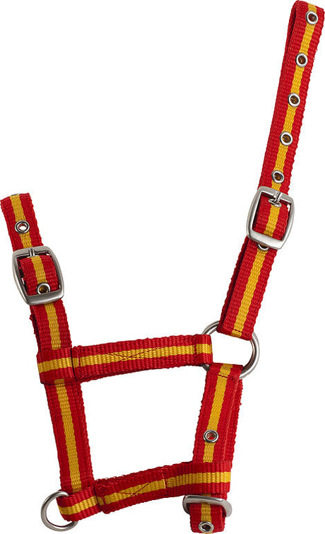 Norton Adjustable Foal Headcollar #colour_red-yellow-red