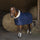 Equitheme Teddy Synthetic Sheepskin Lined Stable Rug #colour_navy-ecru