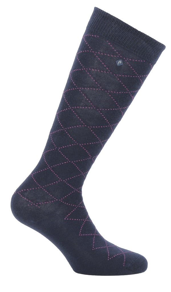 Equitheme Resille Socks #colour_navy-pink