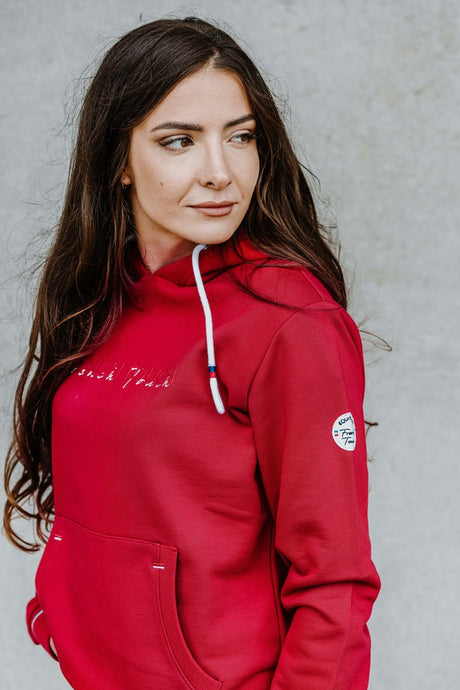 Equitheme Ladies Britney Hooded Sweater  #colour_cherry