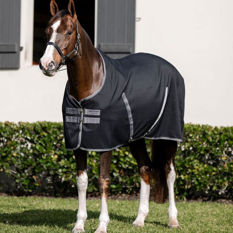 Horseware Ireland Rambo Stable Sheet #colour_black-thunderstorm-grey-silver