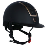 Equitheme Glint Mat Helmet #colour_black-rose-gold