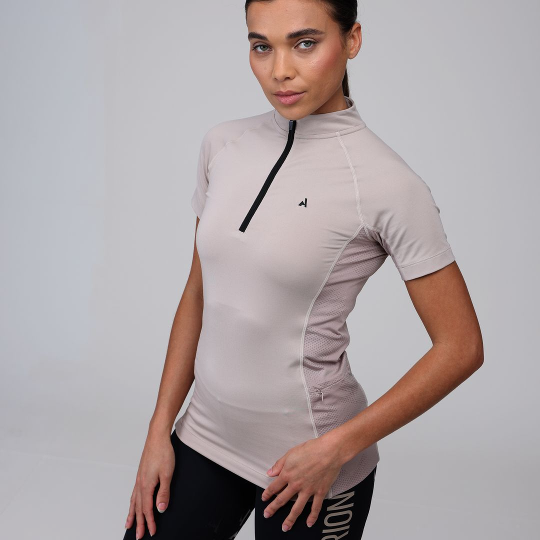 Shires Aubrion Ladies React Short Sleeve Base Layer #colour_sand