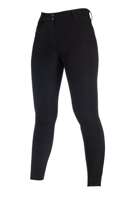 HKM Ladies Knee Patch Riding Breeches -Essentials #colour_black