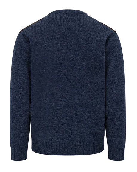 Hoggs of Fife Melrose II Crew Pullover #colour_storm-blue-marl