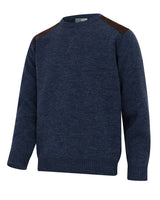 Hoggs of Fife Melrose II Crew Pullover #colour_storm-blue-marl