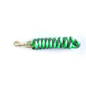 KM Elite Cotton Double Braided Leadrope - 7ft #colour_black-white-hot-green