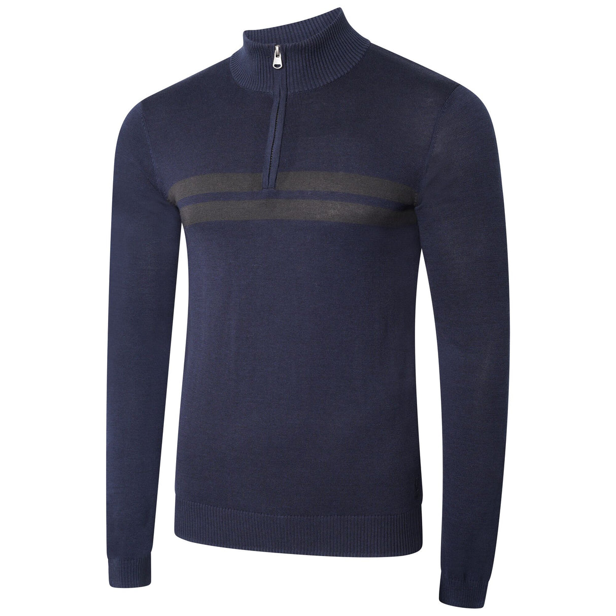 Dare2b Elite Unite Us 1/4 Zip Knitted Sweater #colour_nightfall-navy-ebony-grey