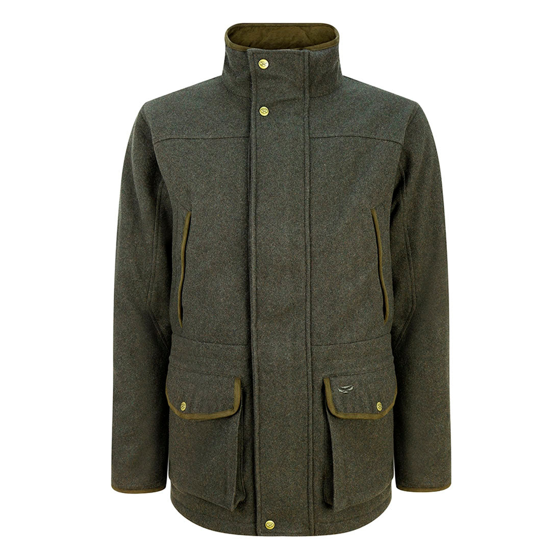 Hoggs of Fife Lairg Men's Waterproof Wool Jacket #colour_dark-green