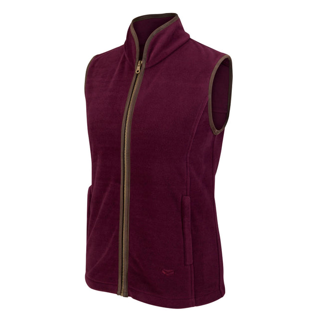 Hoggs of Fife Stenton Ladies Fleece Gilet #colour_merlot