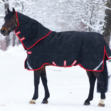 Horseware Ireland Rambo Supreme Turnout Heavy Vari Layer 450g #colour_black-red