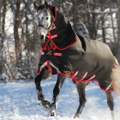 Horseware Ireland Rambo Supreme Turnout Heavy Vari Layer 450g #colour_black-red