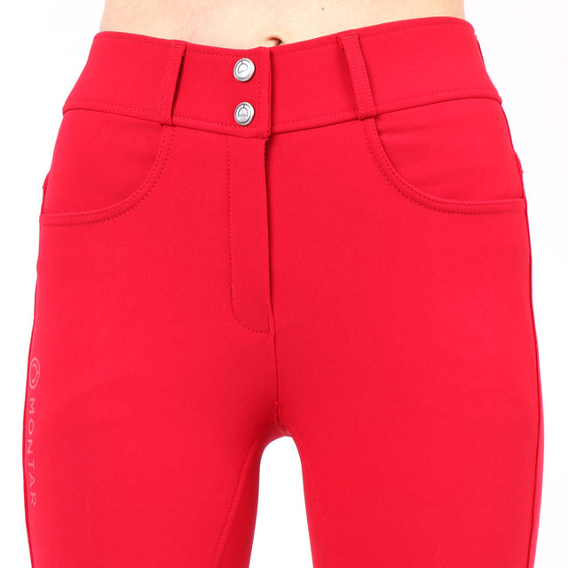 Montar Megan High Waisted Vol 2 Full Grip Riding Breeches #colour_jester-red