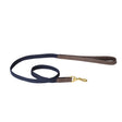 Weatherbeeta Leather Plaited Dog Lead #colour_brown-navy