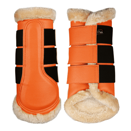 HKM Comfort Premium Fur Protection Boots #colour_orange