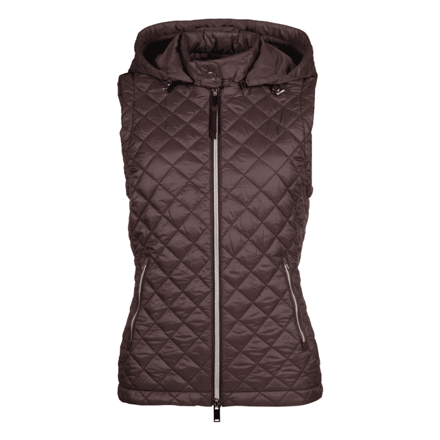 HKM Stella Quilted Vest #colour_dark-brown