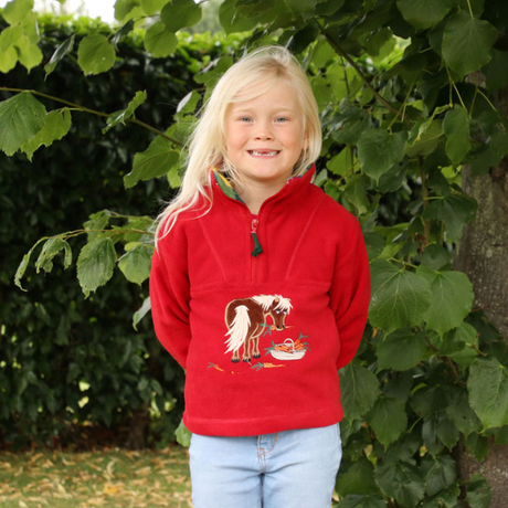 British Country Collection Carrot Pony Childrens Fleece Jacket #colour_red