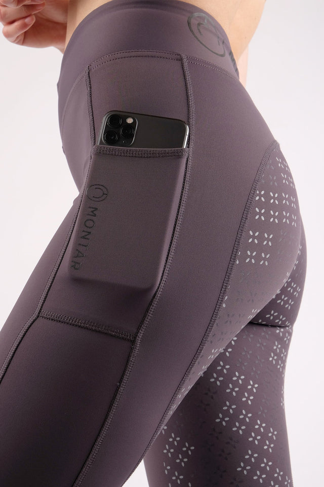 Montar Selena Full Grip Junior Riding Tights #colour_grey